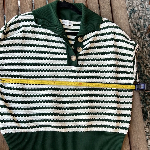 Whiteroom & cactus long sleeve 1/4 in button collared neckline striped sweater - Picture 5 of 6